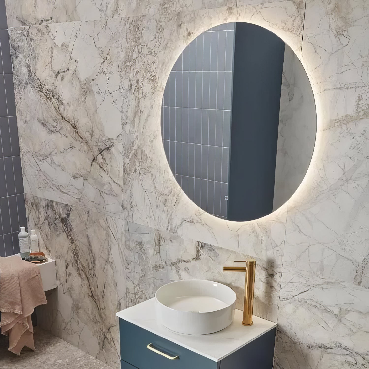 Tavistock Portal Round Dimmable LED Backlit Mirror with Demister Pad