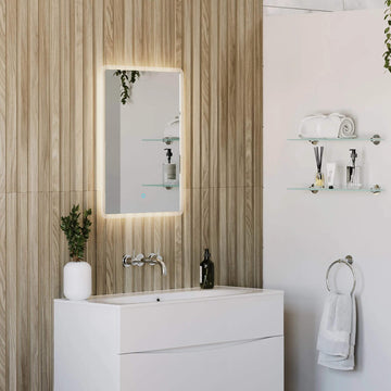 Sensio Celestia Rectangle Borderlit LED Mirror with Demister Pad - 500 x 700mm
