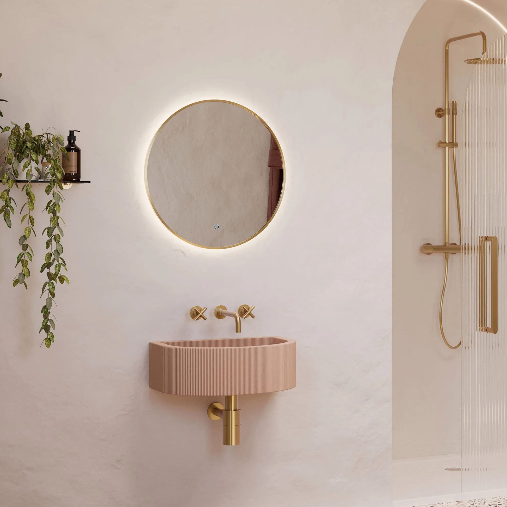 Sensio Nebula Round Backlit LED Mirror with Demister Pad - 600 x 600mm - Tuskan Tiles