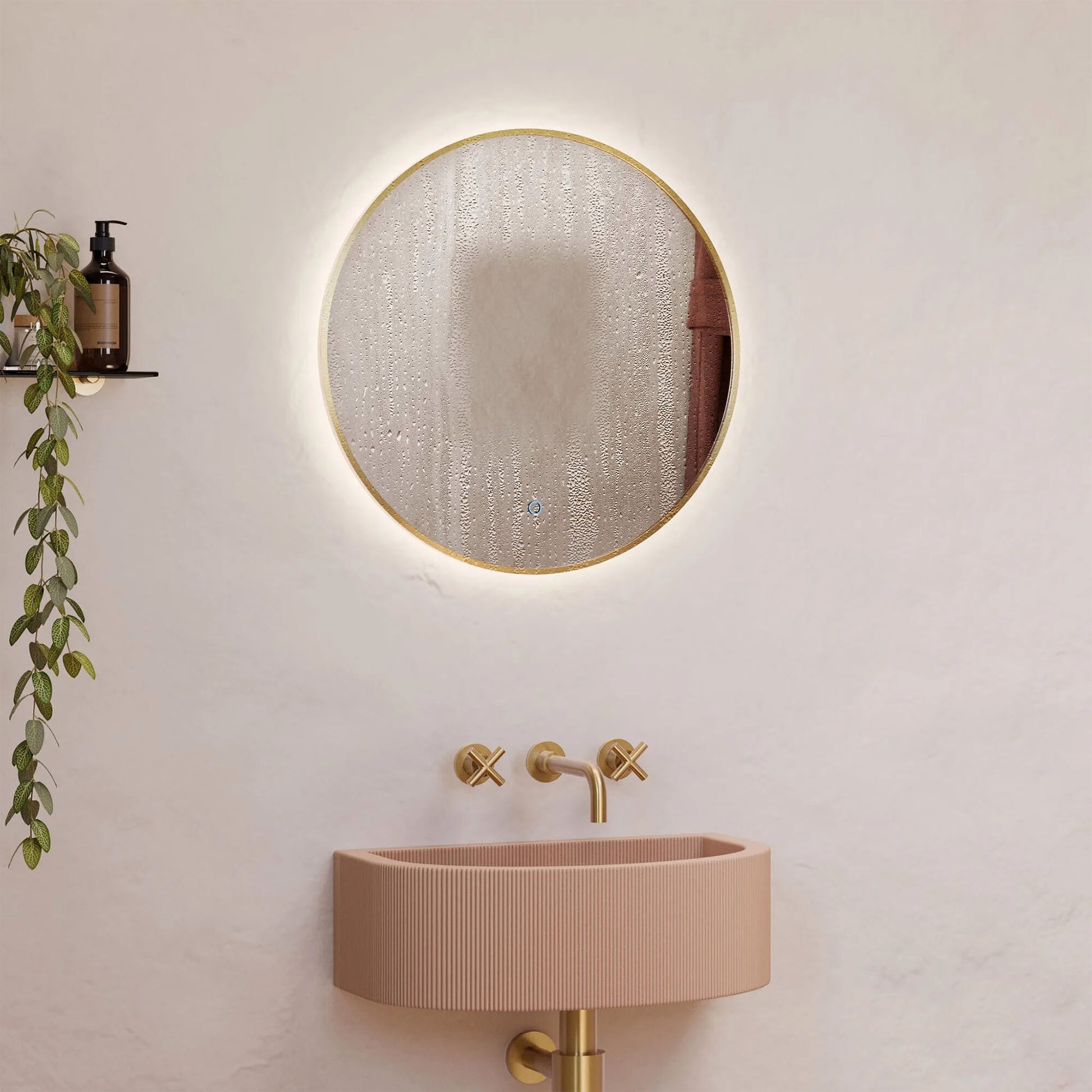 Sensio Nebula Round Backlit LED Mirror with Demister Pad - 600 x 600mm - Tuskan Tiles
