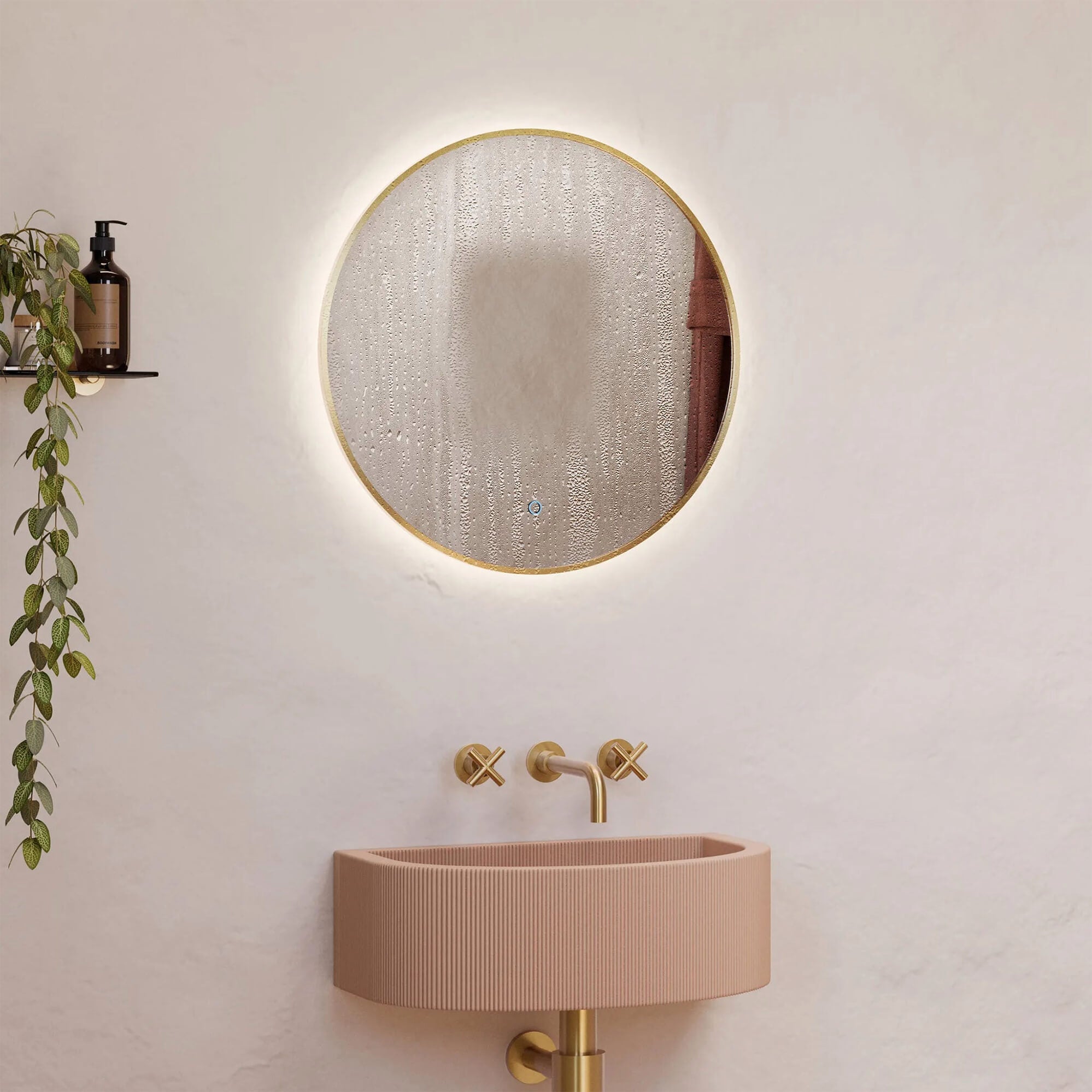 Sensio Nebula Round Backlit LED Mirror with Demister Pad - 600 x 600mm - Tuskan Tiles