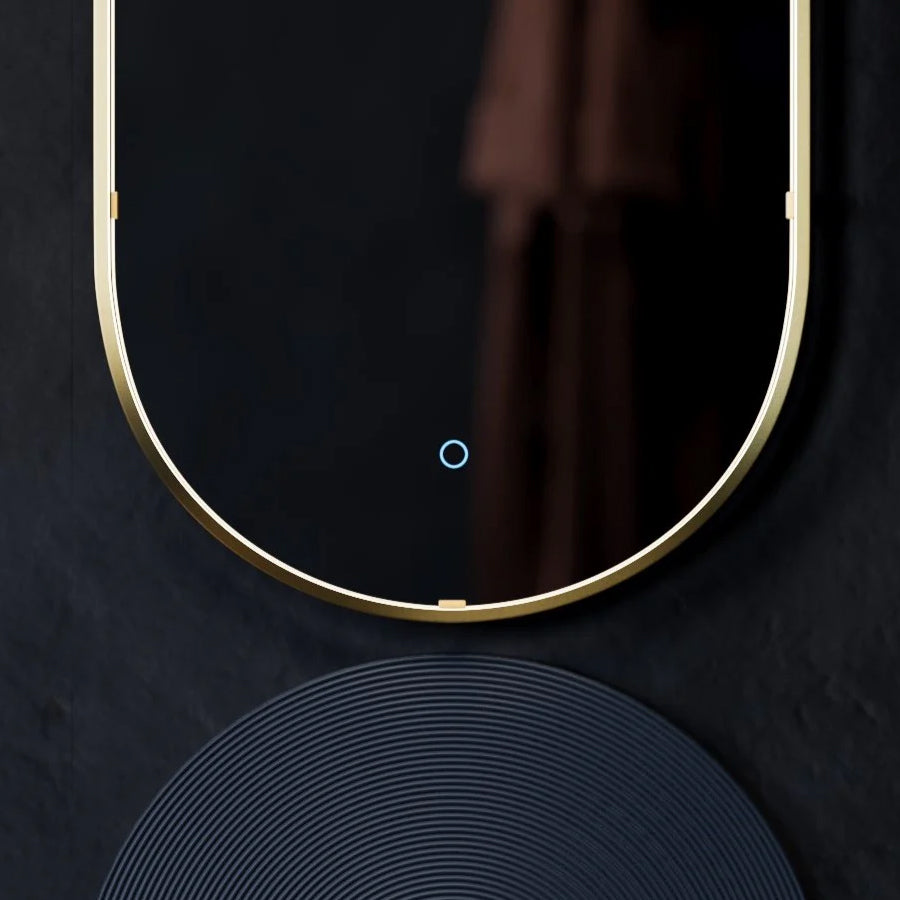 Sensio Aspect TrioTone Pill Frontlit LED Illuminated Mirror with Demister Pad - Tuskan Tiles