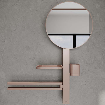 Ideal Standard ALU+ Round Makeup and Shaving Mirror with Towel Holder