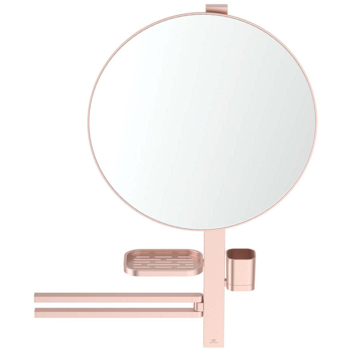 Ideal Standard ALU+ Round Makeup and Shaving Mirror with Towel Holder