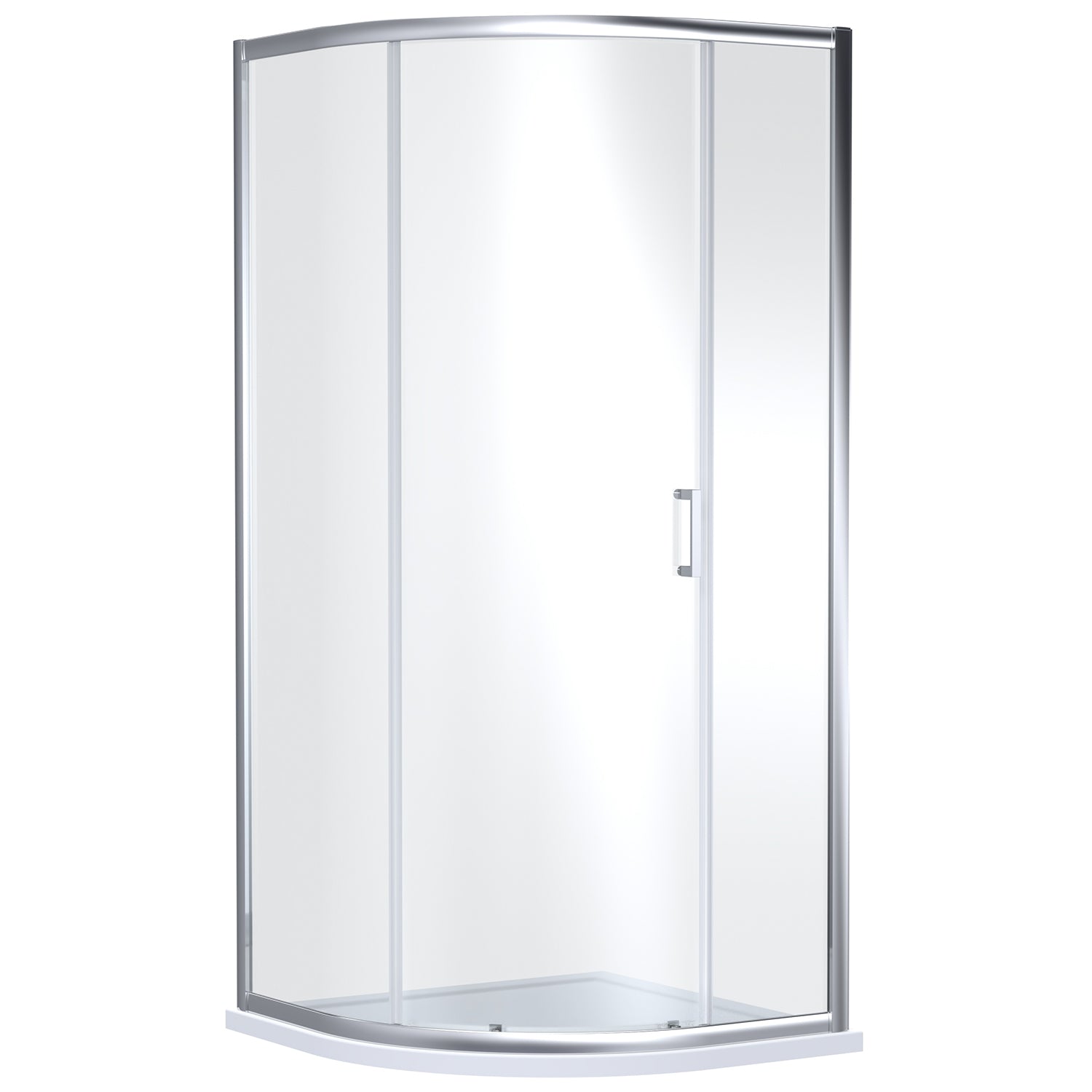 Nuie Rene Quadrant Shower Enclosure with Handle - 900 x 900mm - Aluminium Frame