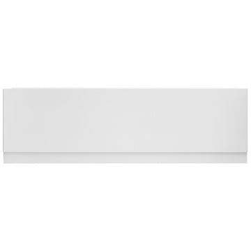 White Kartell K-Vit Atlantis straight bath front waterproof panel with plinth, designed for modern bathroom installation