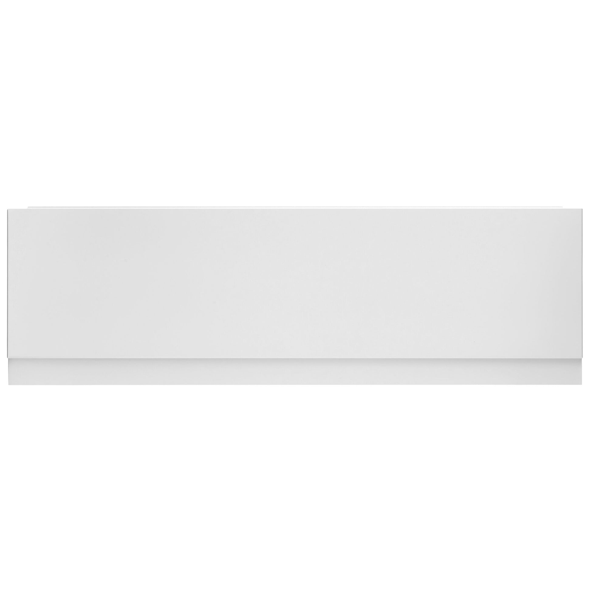 White Kartell K-Vit Atlantis straight bath front waterproof panel with plinth, designed for bathtub installation.