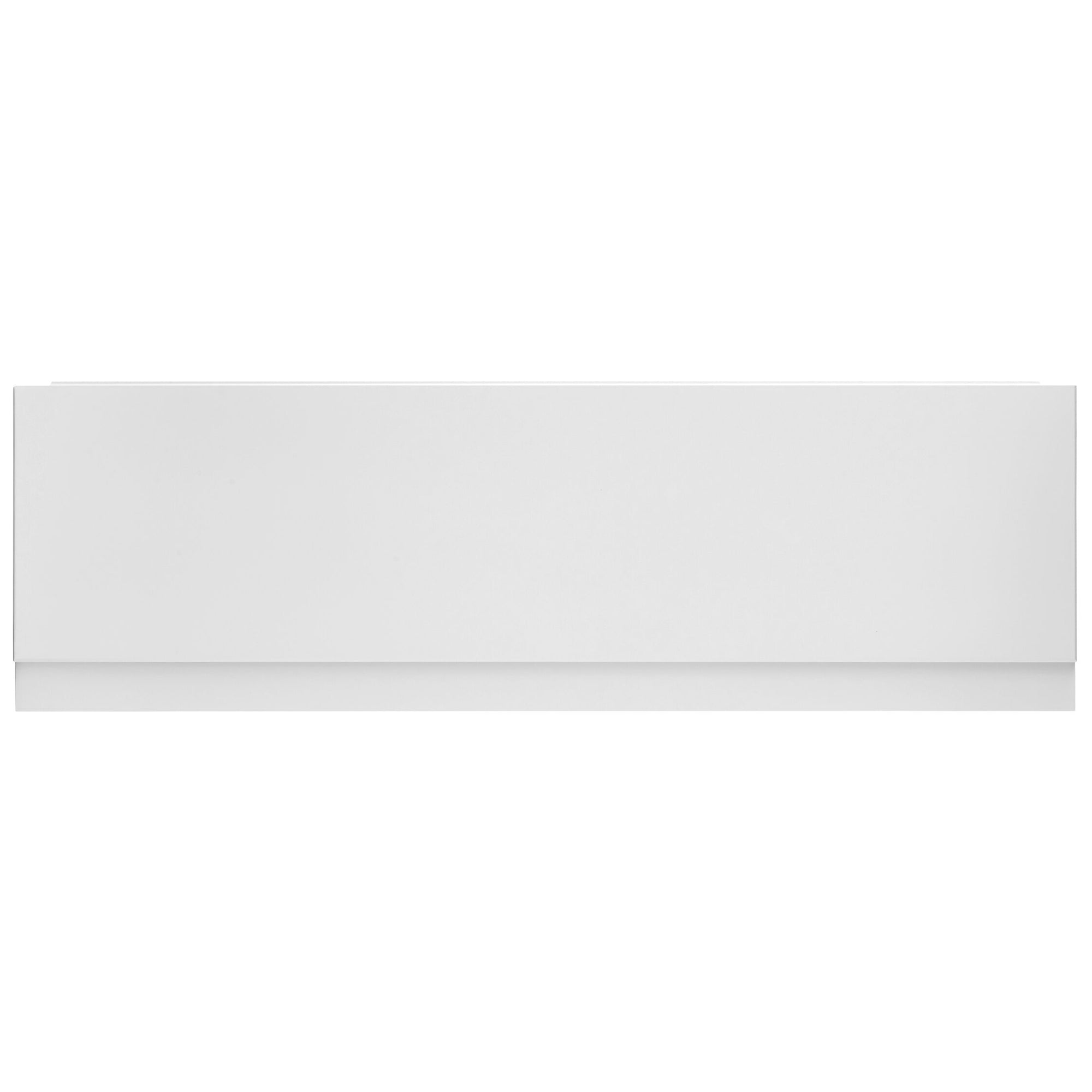 White Kartell K-Vit Atlantis straight bath front waterproof panel with plinth, designed for bathtub installation.