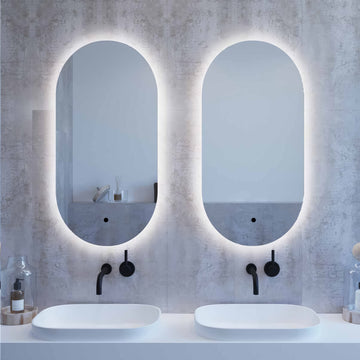 Kartell K-Vit Lola LED Backlit Capsule Mirror with Demister Pad - 500 x 900mm