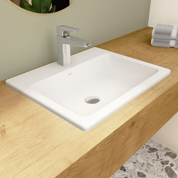 VitrA S20 White 550 x 450mm Inset Basin with Overflow - 1 Taphole