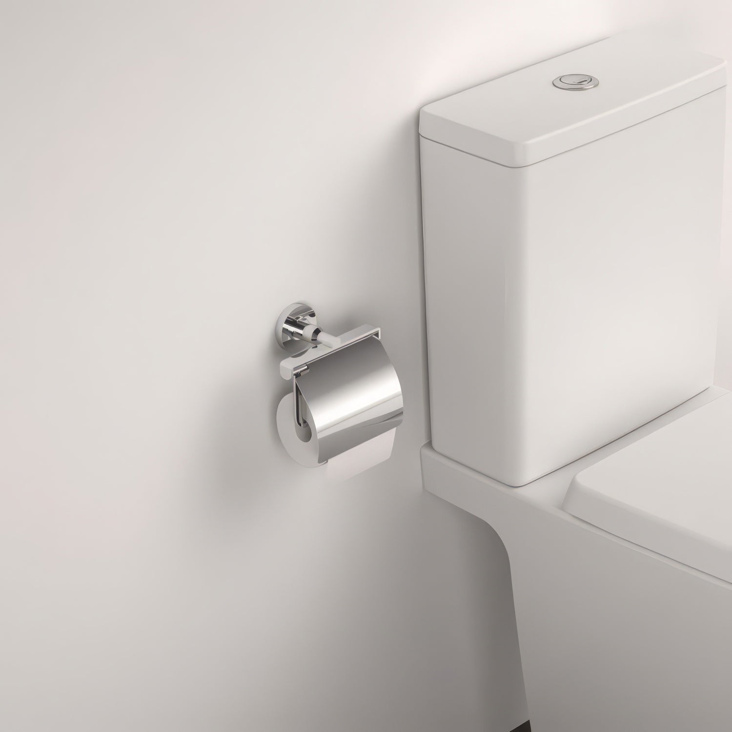 Ideal Standard IOM Chrome Toilet Roll Holder With Cover