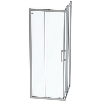 Ideal Standard Connect-2 Corner Entry Double Sliding Door Shower Cubicle - Silver Frame