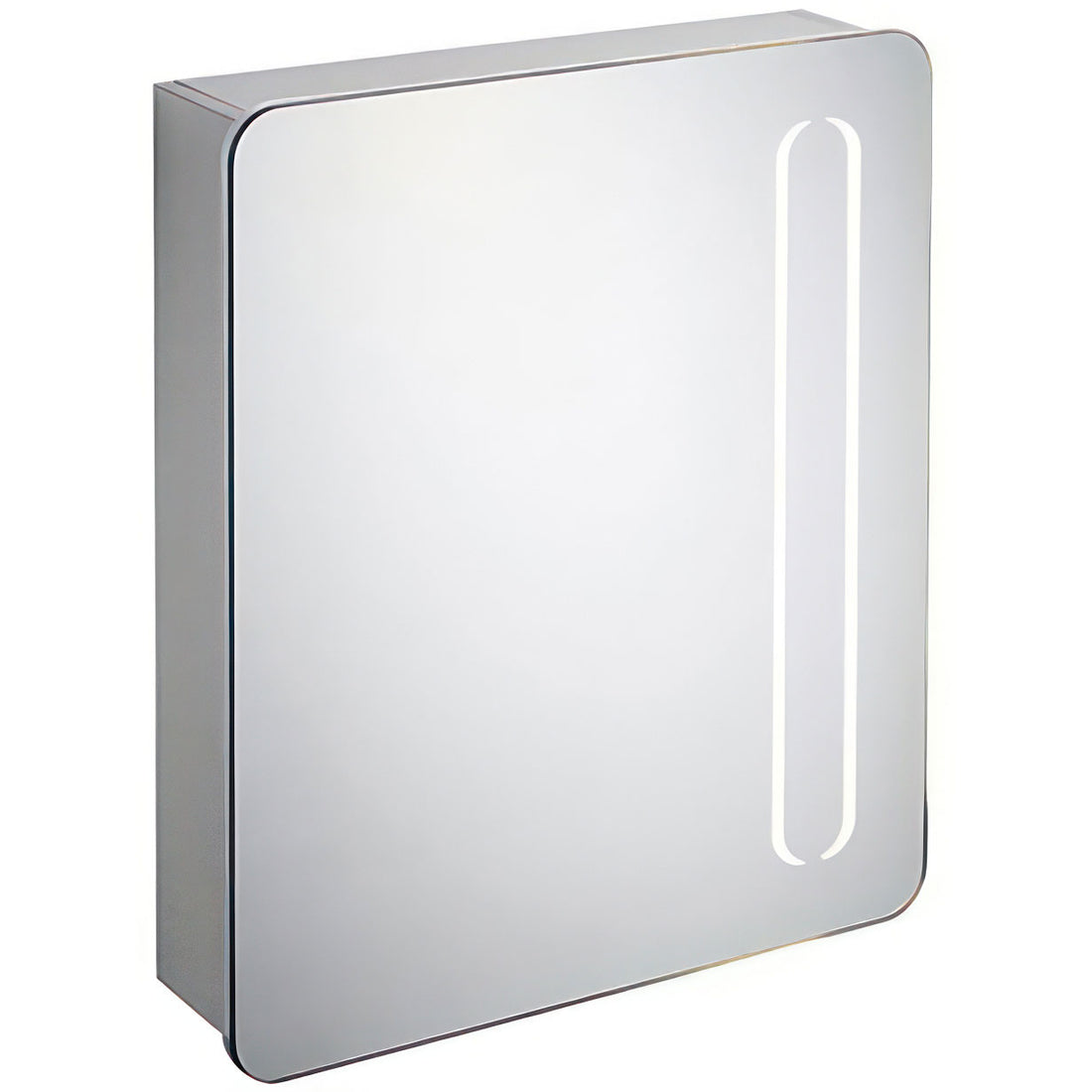Ideal Standard Illuminated Aluminium Cabinet with Shaver Socket - Mirrored Door - 600 x 700mm - Tuskan Tiles