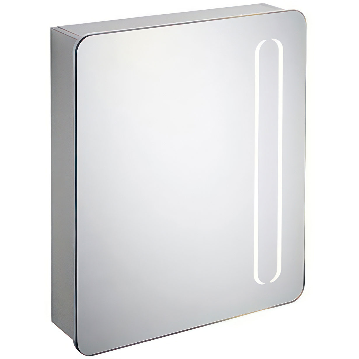 Ideal Standard Illuminated Aluminium Cabinet with Shaver Socket - Mirrored Door - 600 x 700mm - Tuskan Tiles