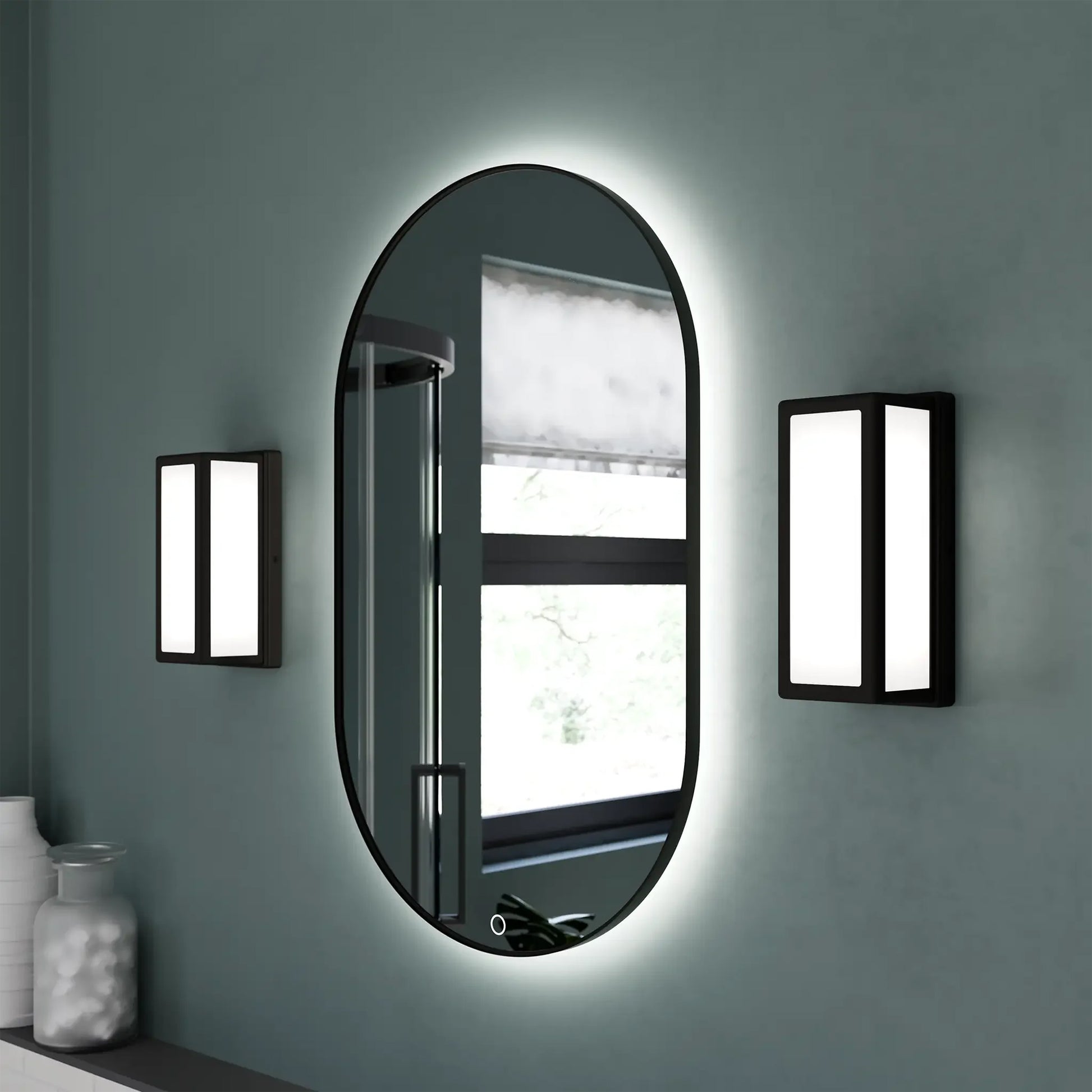 Sensio Nebula TrioTone Pill Backlit LED Mirror with Demister Pad - Tuskan Tiles