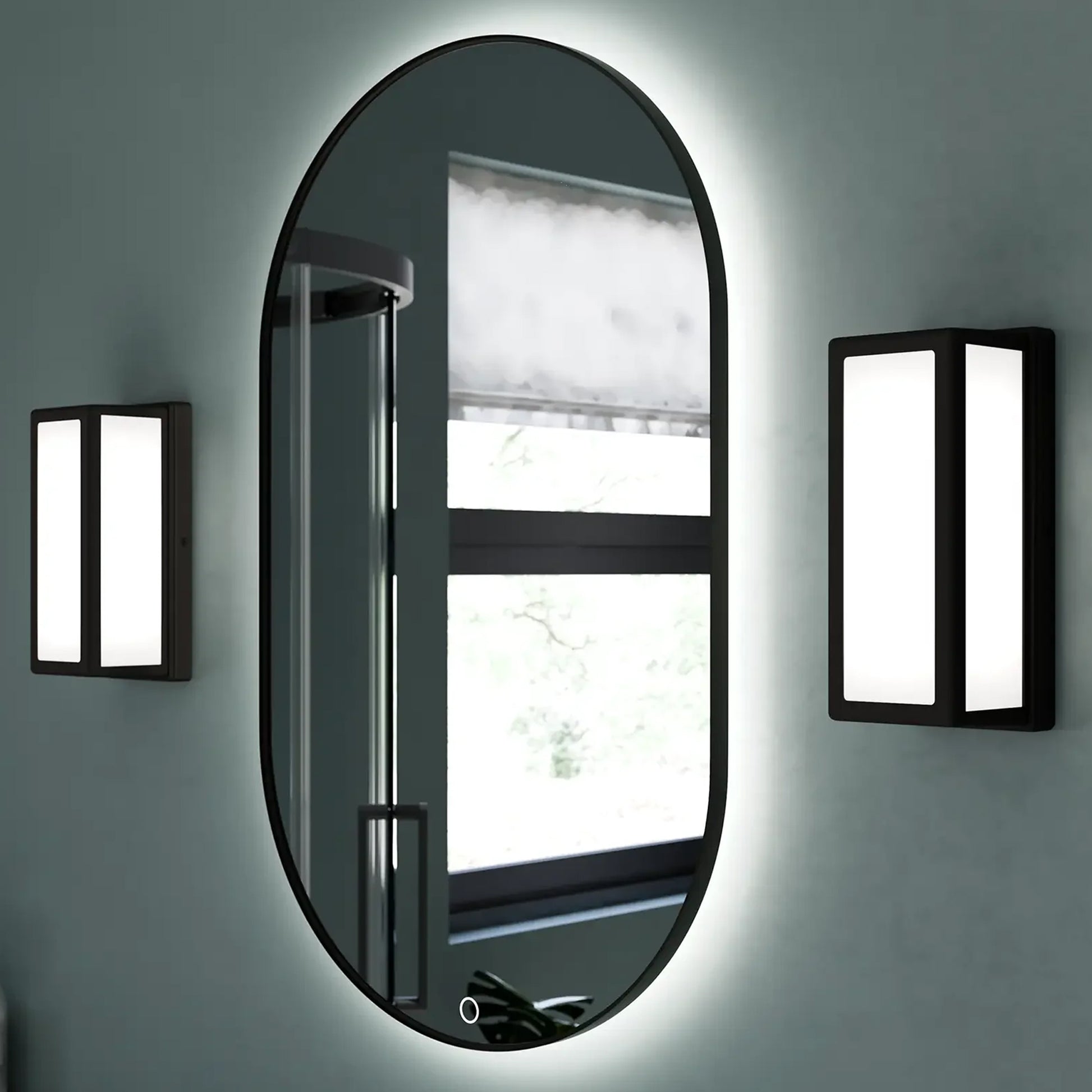 Sensio Nebula TrioTone Pill Backlit LED Mirror with Demister Pad - Tuskan Tiles