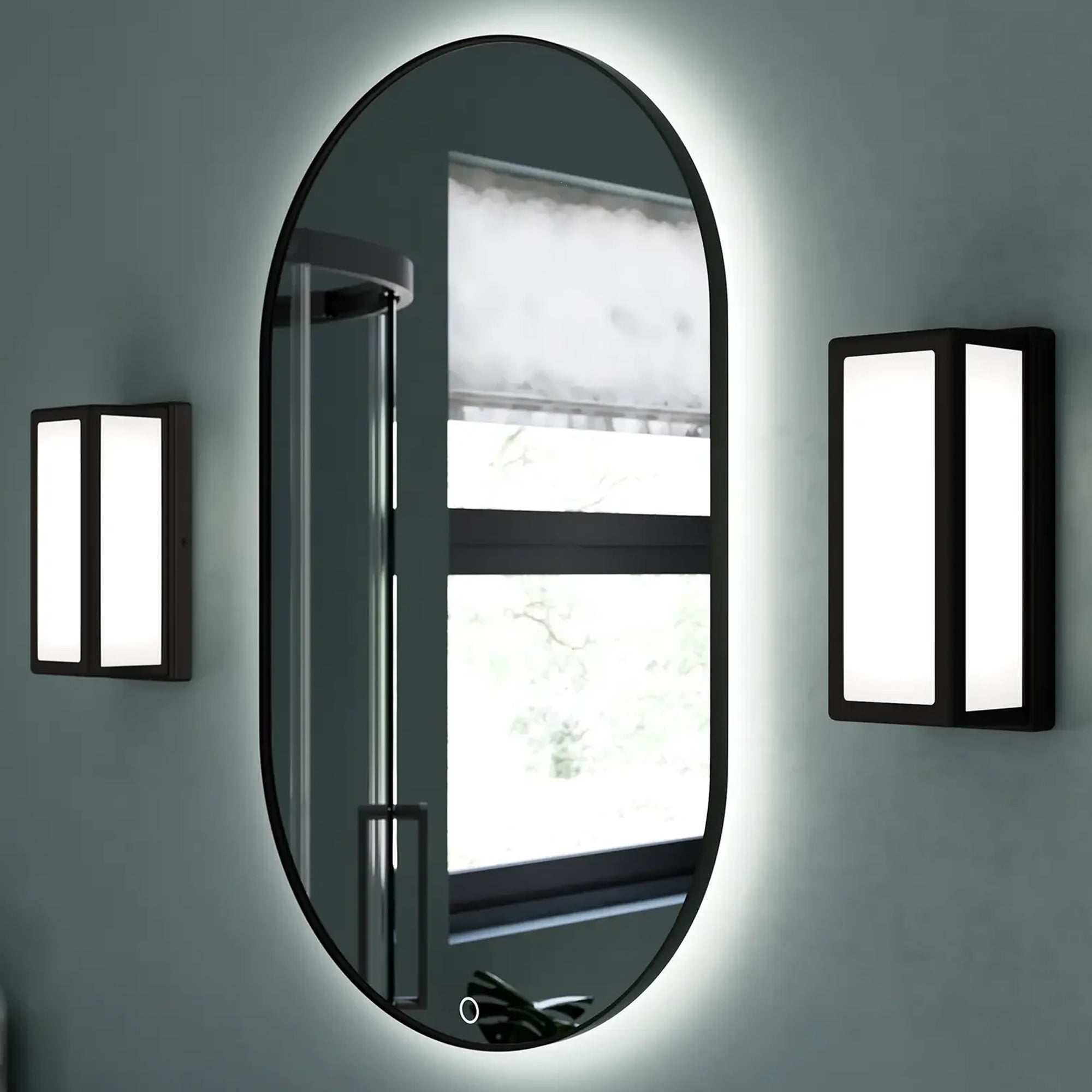 Sensio Nebula TrioTone Pill Backlit LED Mirror with Demister Pad - Tuskan Tiles