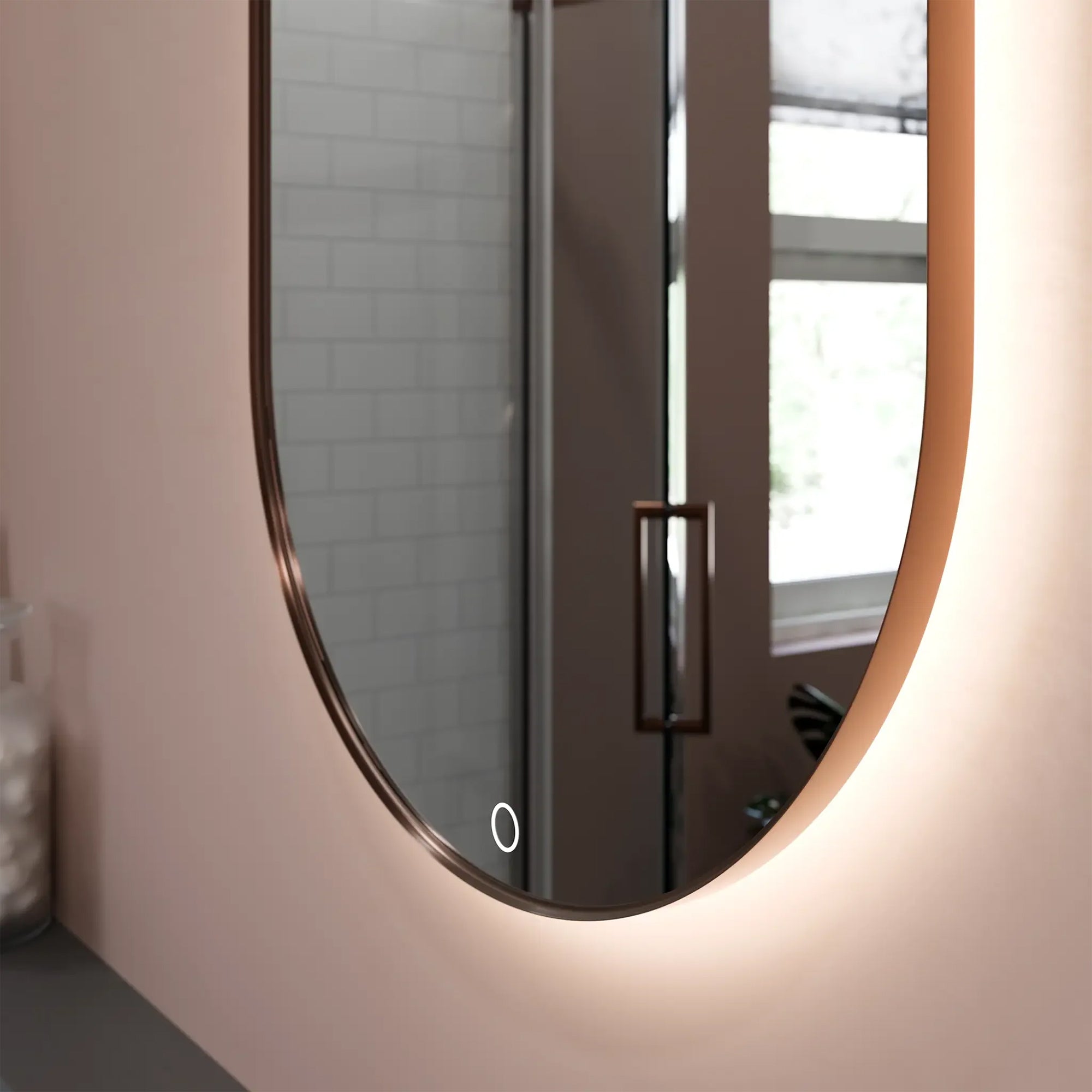 Sensio Nebula TrioTone Pill Backlit LED Mirror with Demister Pad - Tuskan Tiles