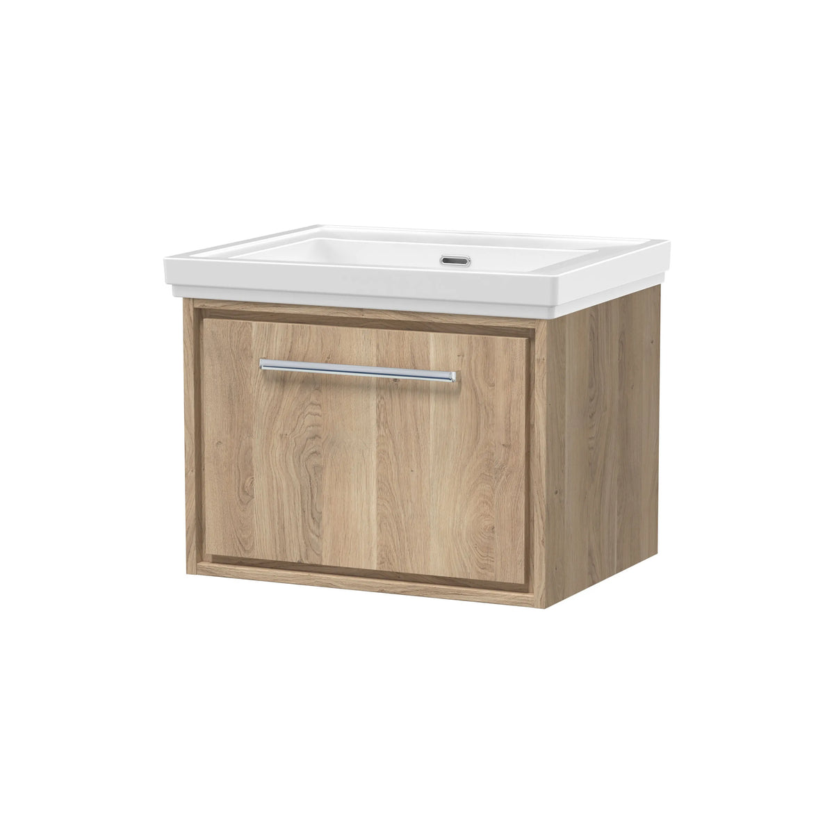 Hudson Reed Lille 600mm Bleached Oak 1 Drawer Wall Hung Vanity Unit & Basin