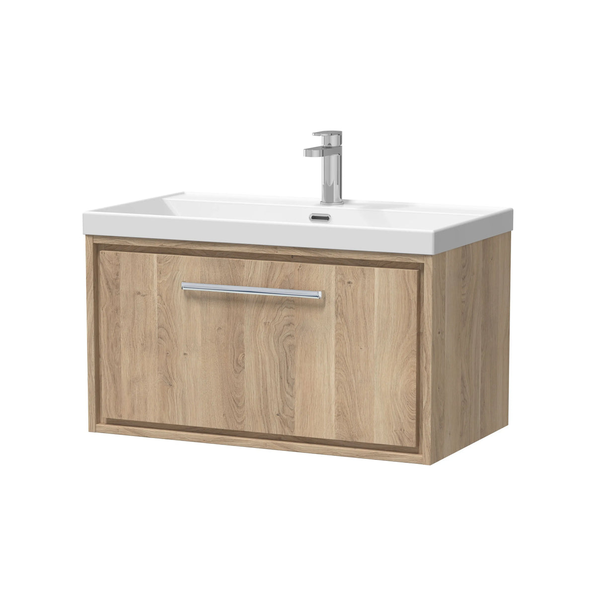 Hudson Reed Lille 800mm Bleached Oak 1 Drawer Wall Hung Vanity Unit & Basin