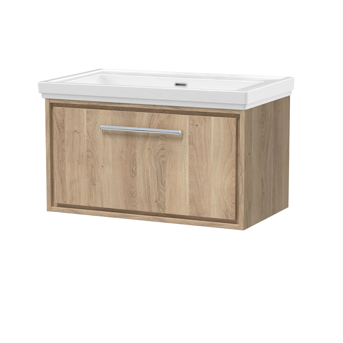 Hudson Reed Lille 800mm Bleached Oak 1 Drawer Wall Hung Vanity Unit & Basin