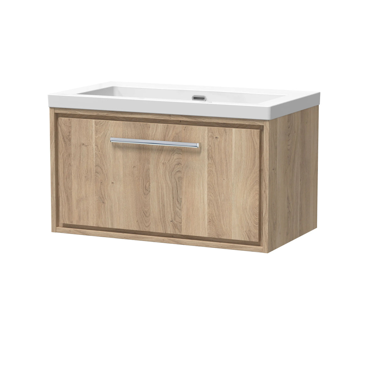 Hudson Reed Lille 800mm Bleached Oak 1 Drawer Wall Hung Vanity Unit & Basin