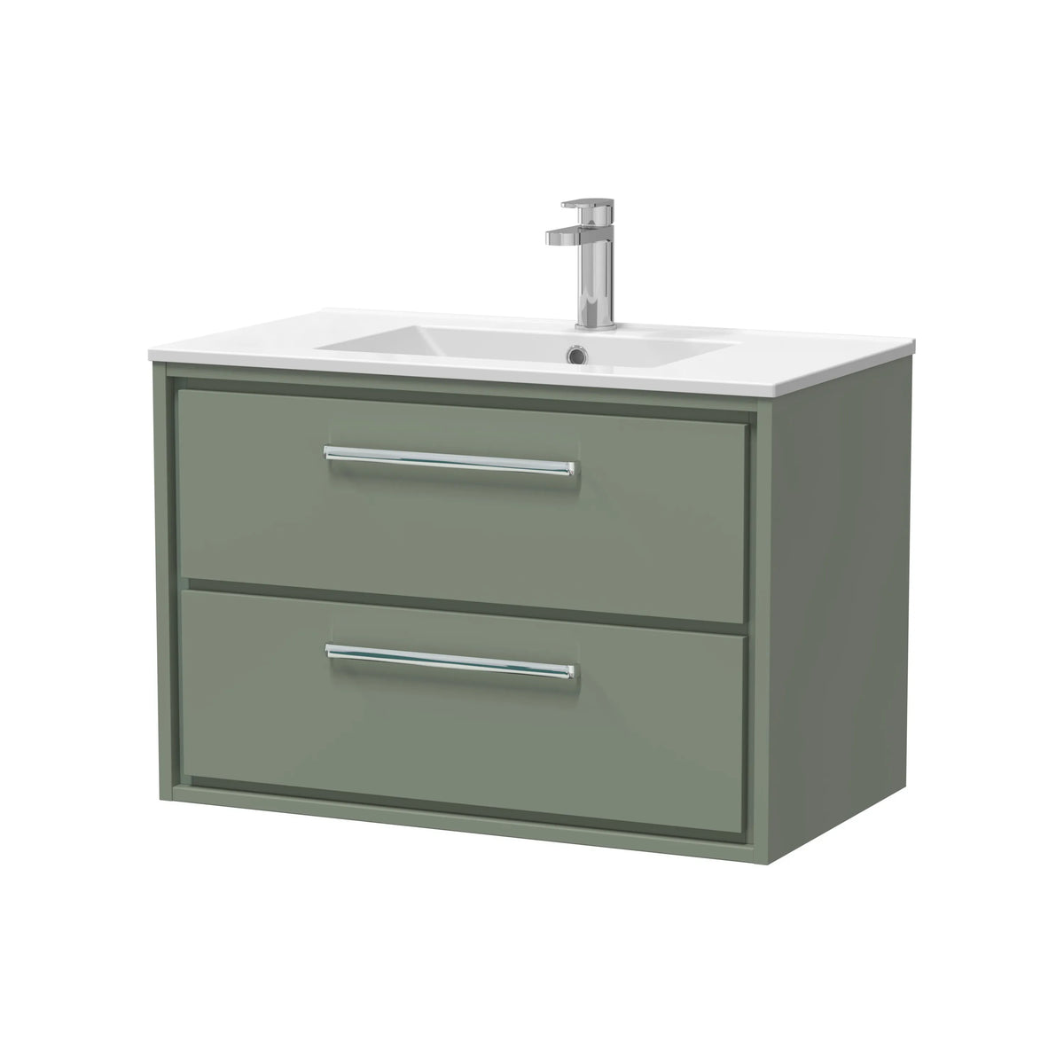 Hudson Reed Lille 800mm Fern Green 2 Drawer Wall Hung Vanity Unit & Basin
