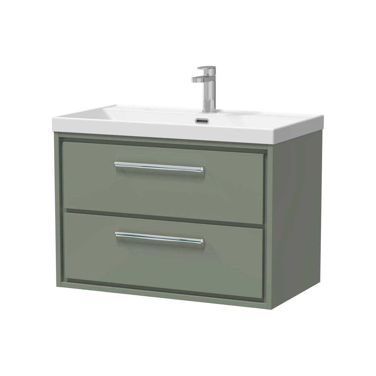 Hudson Reed Lille 800mm Fern Green 2 Drawer Wall Hung Vanity Unit & Basin