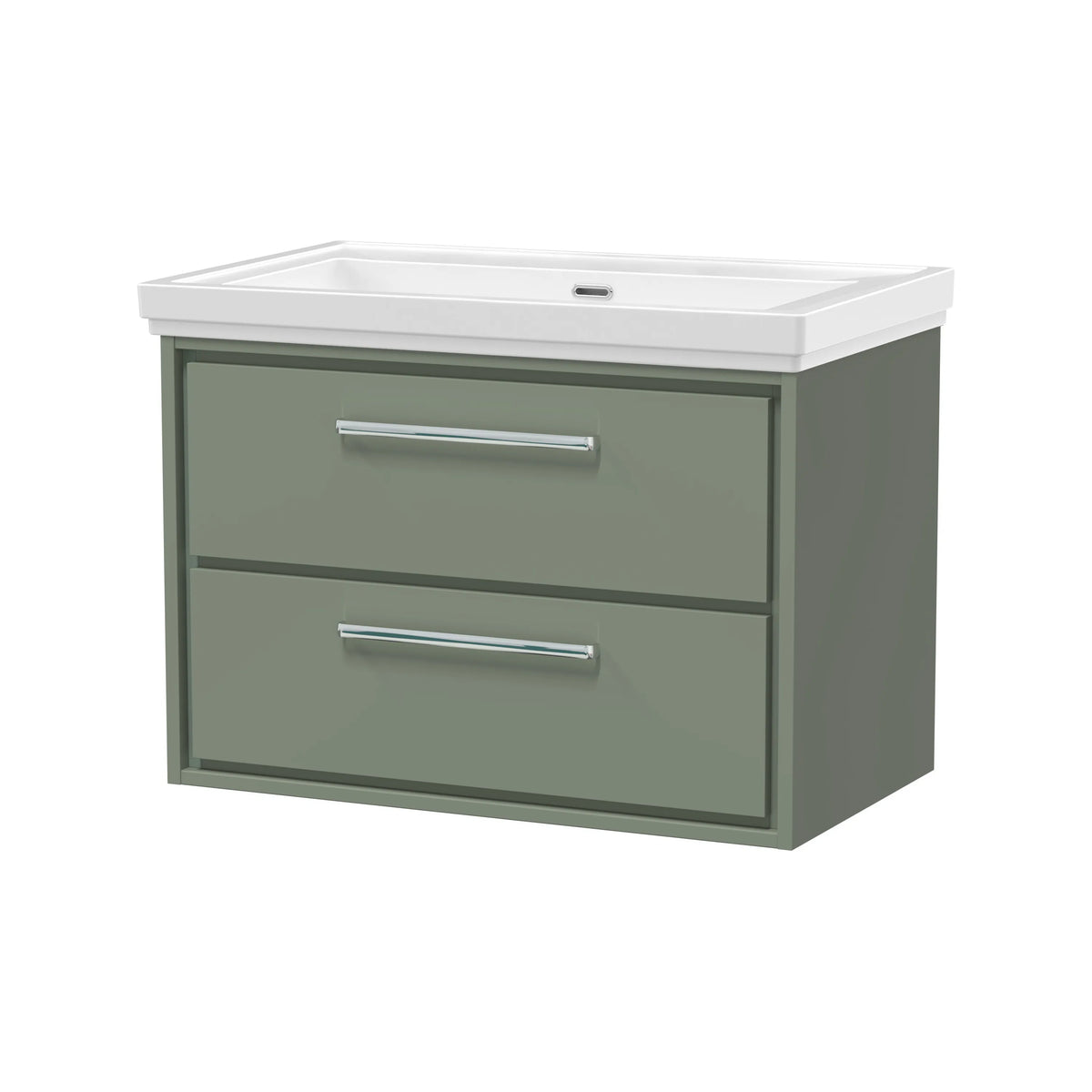 Hudson Reed Lille 800mm Fern Green 2 Drawer Wall Hung Vanity Unit & Basin