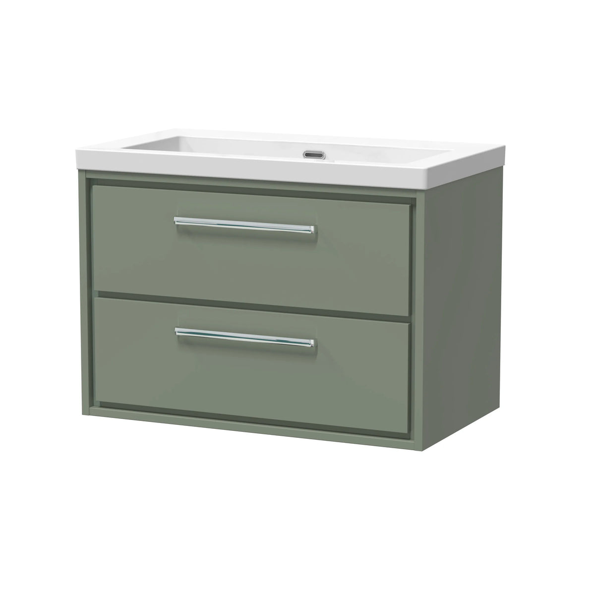 Hudson Reed Lille 800mm Fern Green 2 Drawer Wall Hung Vanity Unit & Basin