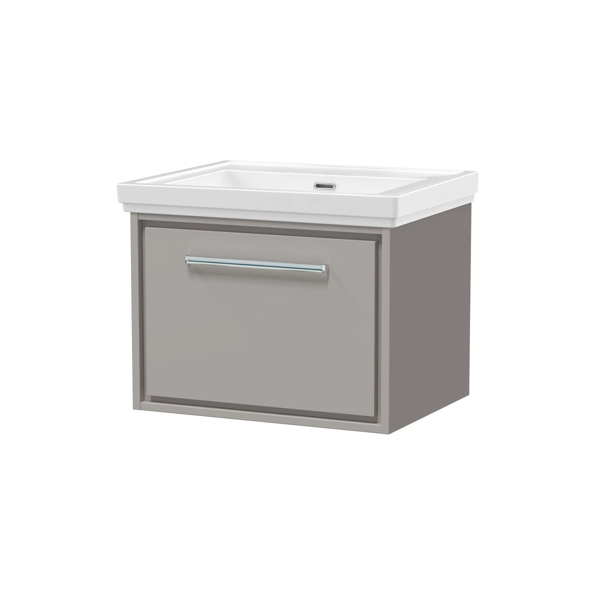 Hudson Reed Lille 600mm Pebble Grey 1 Drawer Wall Hung Vanity Unit & Basin