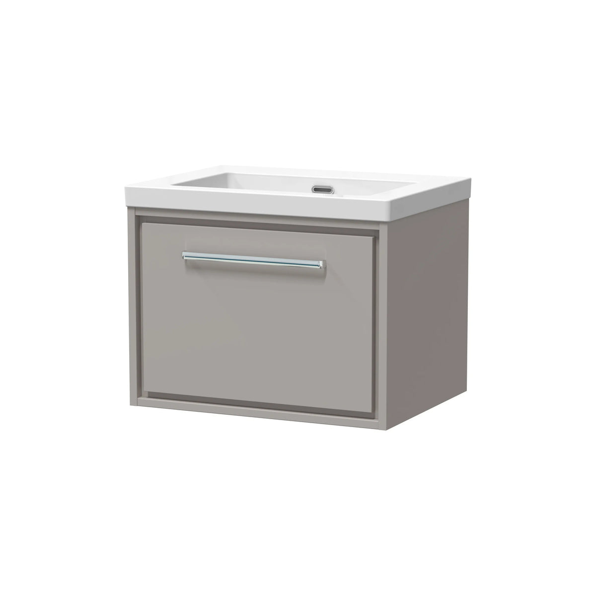 Hudson Reed Lille 600mm Pebble Grey 1 Drawer Wall Hung Vanity Unit & Basin