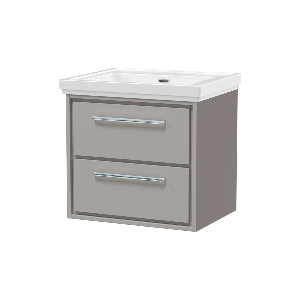 Hudson Reed Lille 600mm Pebble Grey 2 Drawer Wall Hung Vanity Unit & Basin