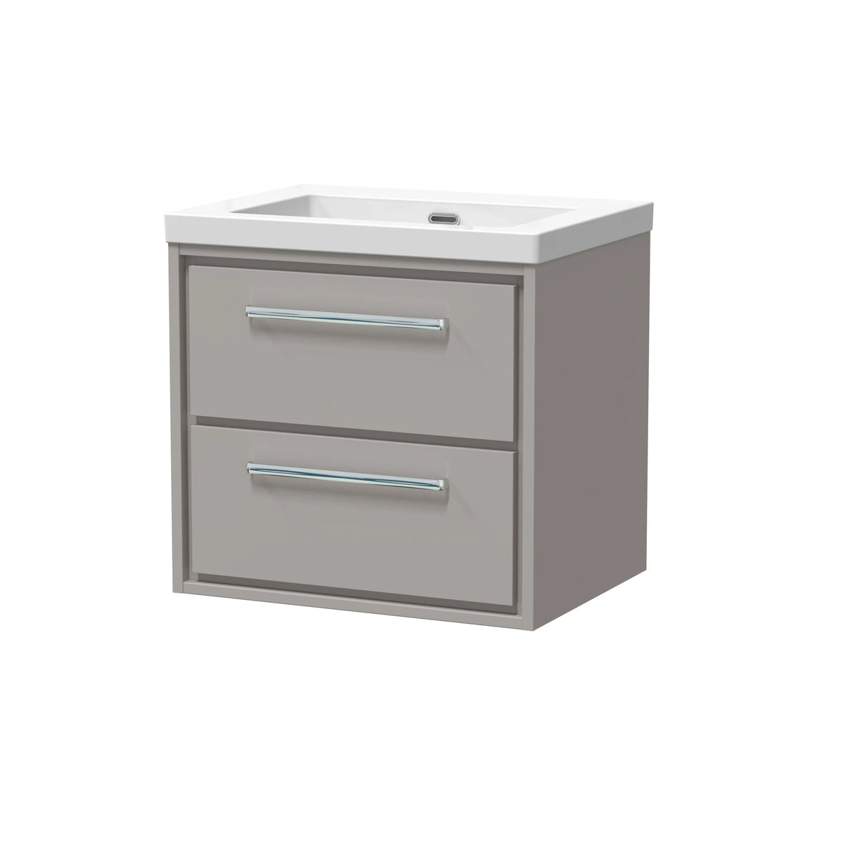 Hudson Reed Lille 600mm Pebble Grey 2 Drawer Wall Hung Vanity Unit & Basin