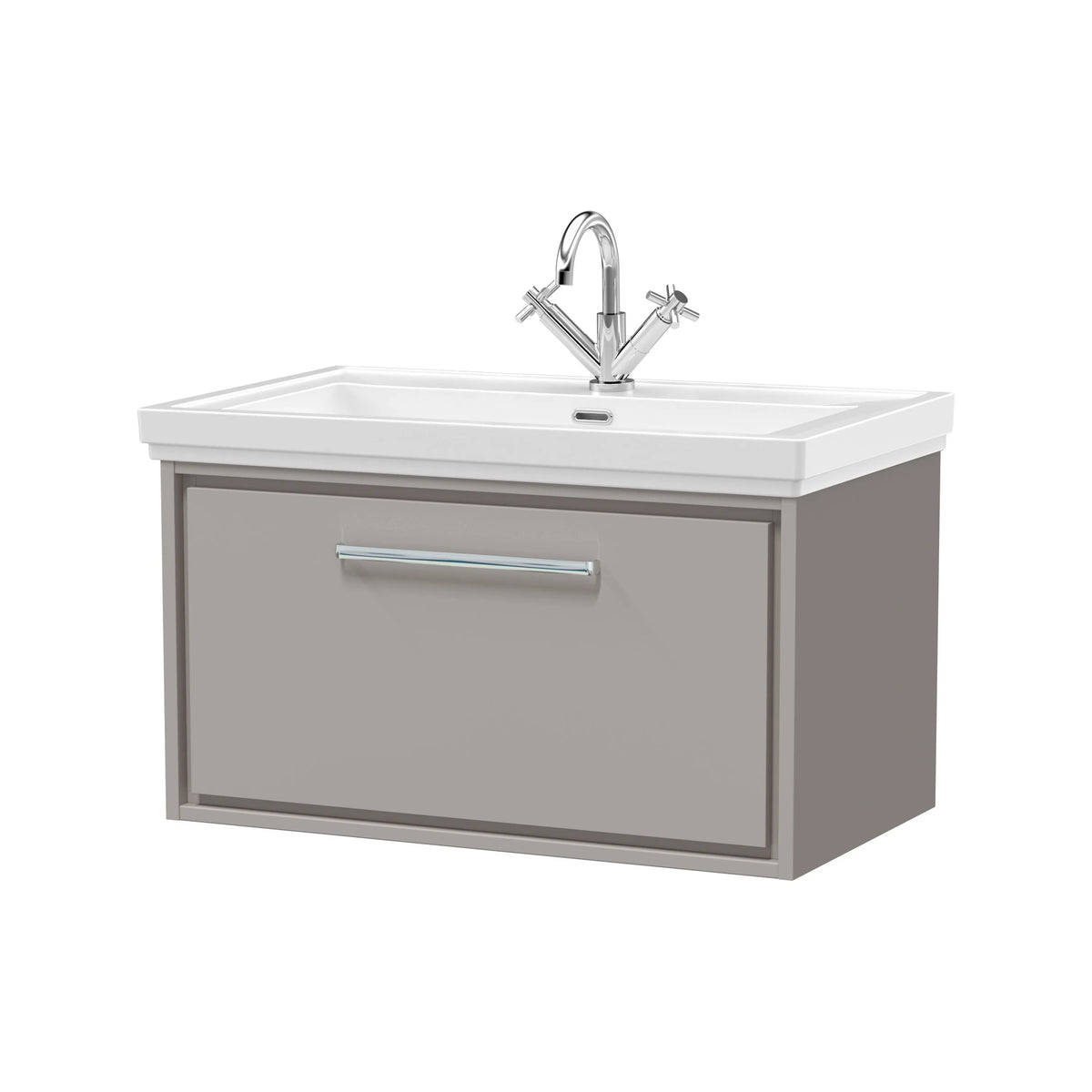 Hudson Reed Lille 800mm Pebble Grey 1 Drawer Wall Hung Vanity Unit & Basin