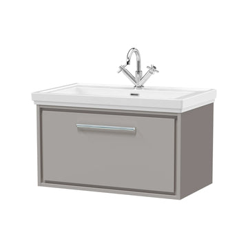 Hudson Reed Lille 800mm Pebble Grey 1 Drawer Wall Hung Vanity Unit & Basin