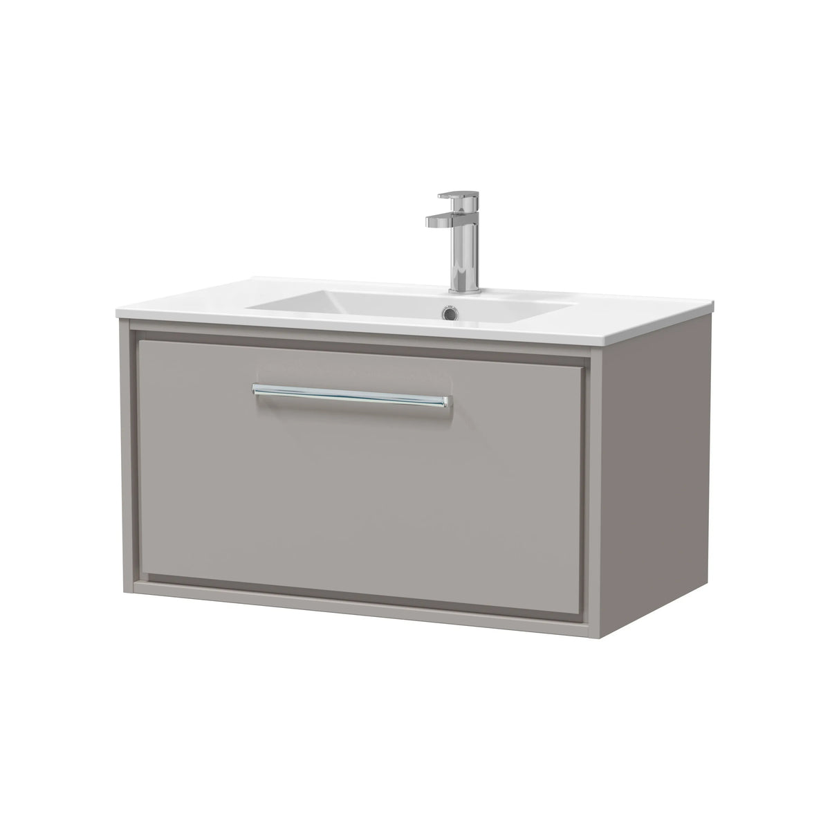 Hudson Reed Lille 800mm Pebble Grey 1 Drawer Wall Hung Vanity Unit & Basin