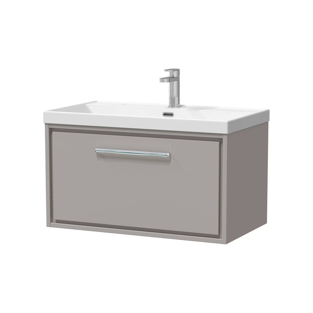 Hudson Reed Lille 800mm Pebble Grey 1 Drawer Wall Hung Vanity Unit & Basin