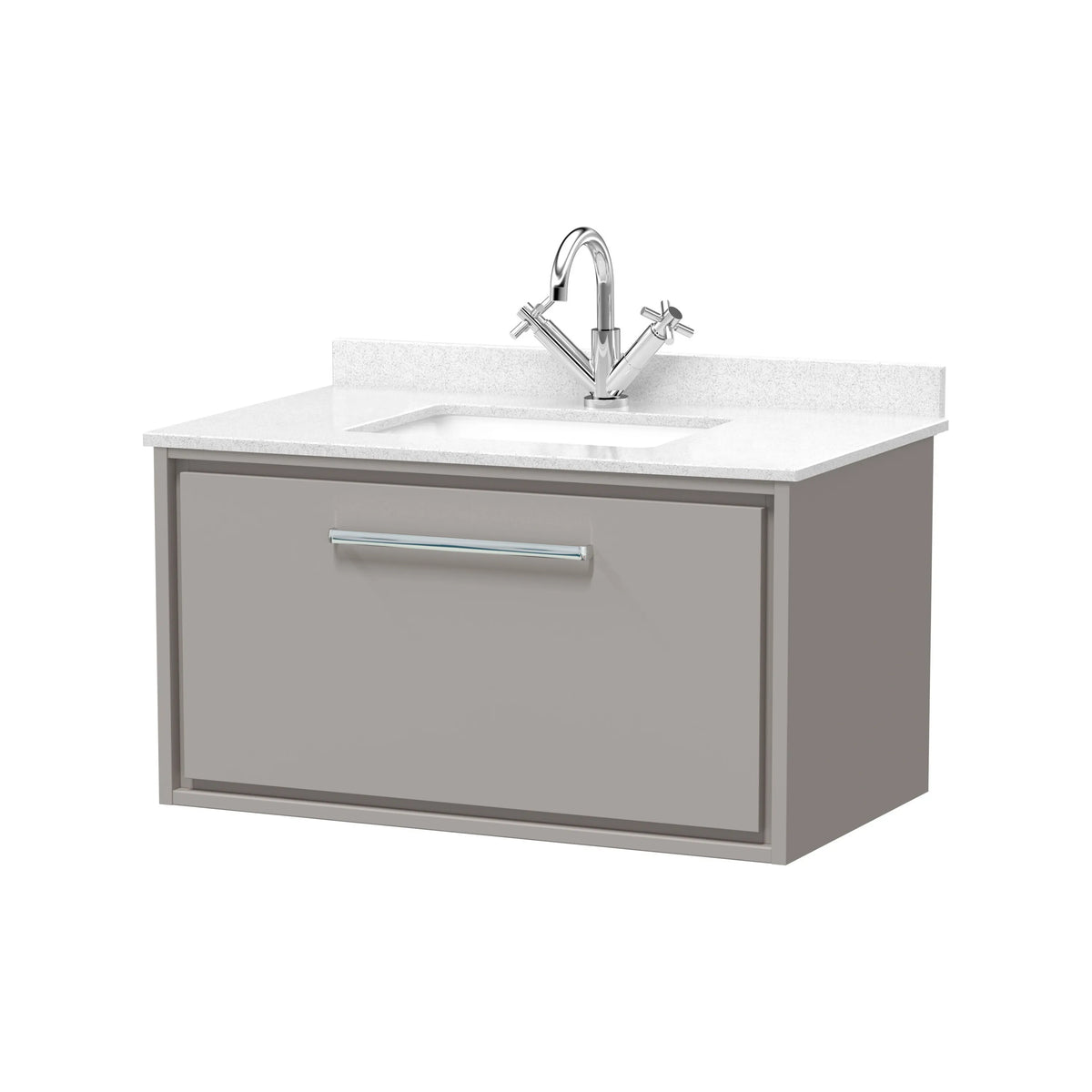 Hudson Reed Lille 800mm Pebble Grey 1 Drawer Wall Hung Vanity Unit & Basin