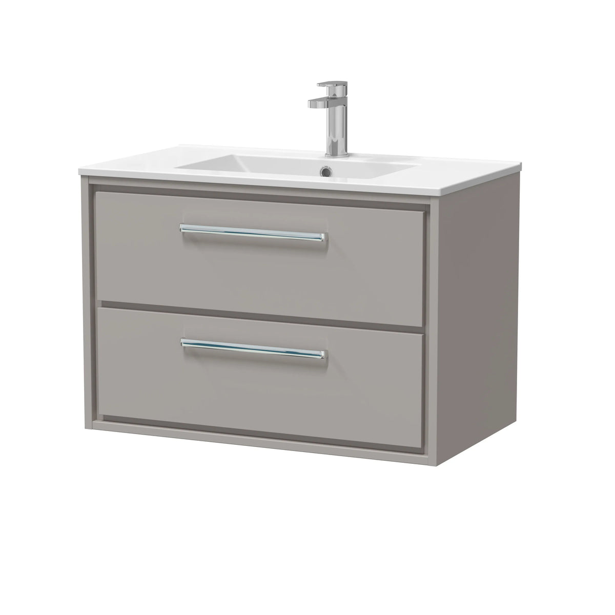 Hudson Reed Lille 800mm Pebble Grey 2 Drawer Wall Hung Vanity Unit & Basin
