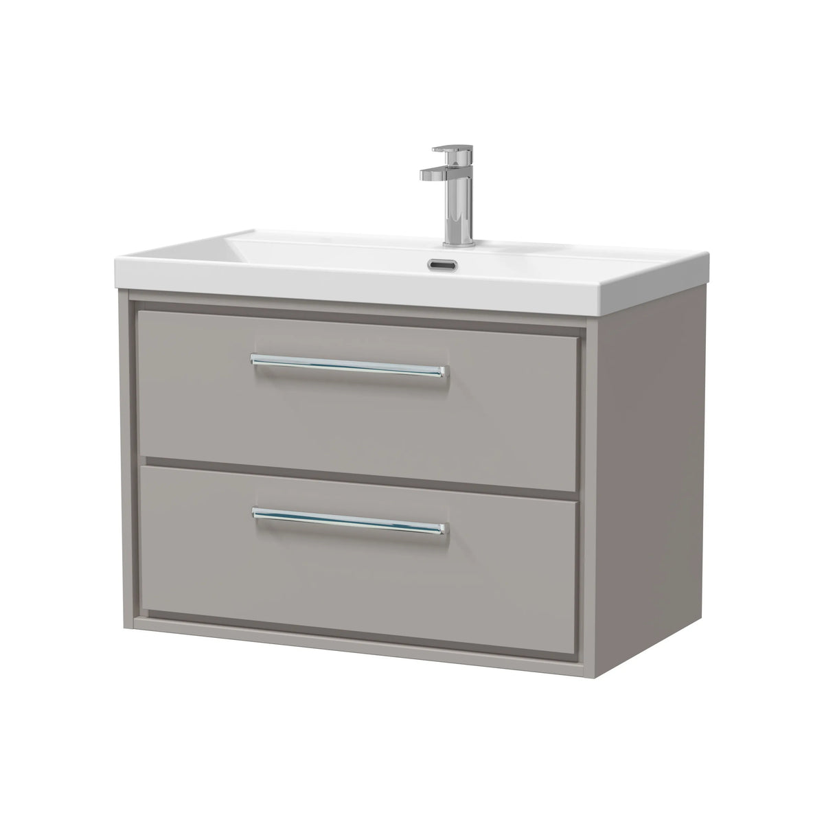 Hudson Reed Lille 800mm Pebble Grey 2 Drawer Wall Hung Vanity Unit & Basin