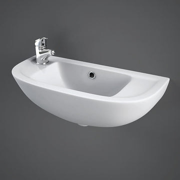 RAK Compact 1 Tap Hole White 450mm Slimline Basin