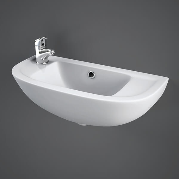 RAK Compact 1 Tap Hole White 450mm Slimline Basin