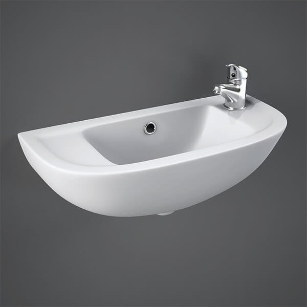 RAK Compact 1 Tap Hole White 450mm Slimline Basin