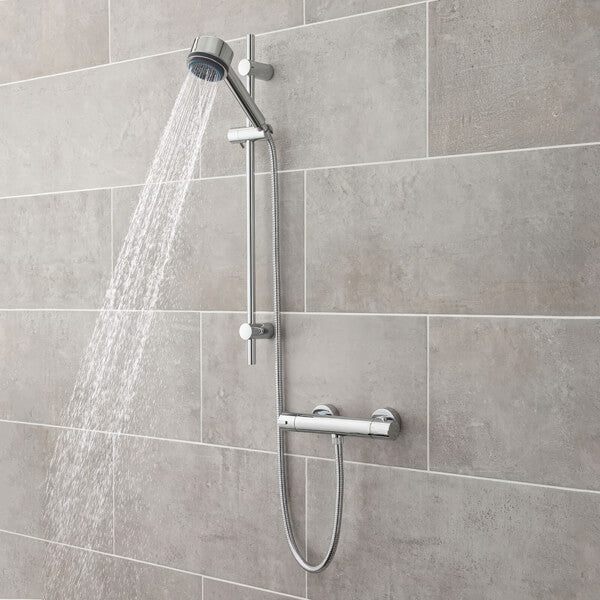 Hudson Reed Linear Chrome Shower Slider Kit - Multi Function Handset - 705mm High