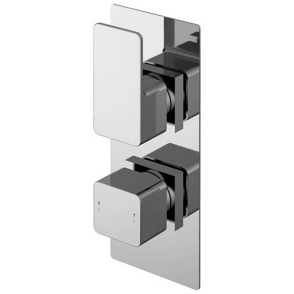 Nuie Windon Concealed Thermostatic Shower Valve - Rectangular Trim - 2 Control