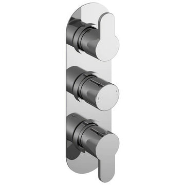 Nuie Arvan Contemporary Concealed Thermostatic Shower Valve - Oval Trim - 3 Control