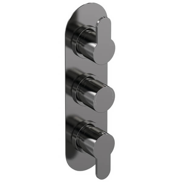 Nuie Arvan Contemporary Concealed Thermostatic Shower Valve - Oval Trim - 3 Control