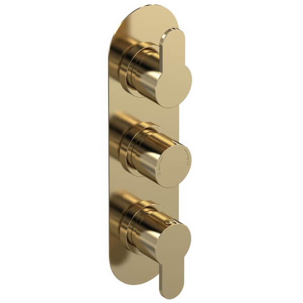 Nuie Arvan Contemporary Concealed Thermostatic Shower Valve - Oval Trim - 3 Control