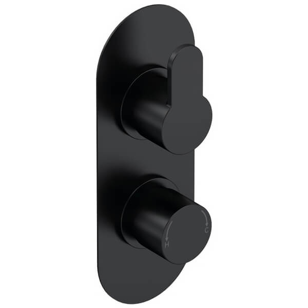 Nuie Arvan Contemporary Concealed Thermostatic Shower Valve - Oval Trim - 2 Control